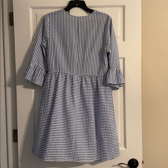 Ces Femme Blue and White Striped Long Sleeve Dress - Picture 3 of 3